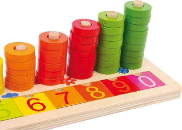 EcoToys Telplezier | Haz que aprender sea divertido - Colorido tablero de cálculo de madera